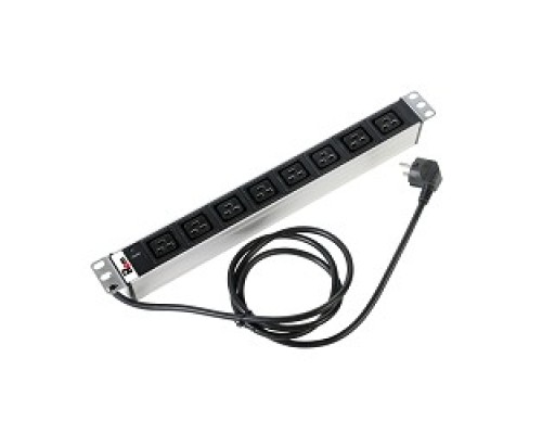 [Аксессуар] REM Блок розеток Rem-16 с инд., 8 IEC 60320 C19, 16A, алюм., 19
