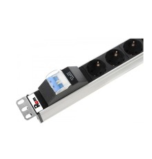 REM Вертикальный блок розеток Rem-16 с авт. 16А, 25 Shuko, 16A, алюм., 42-48U, шнур 3 м. (R-16-25S-A-1820-3)