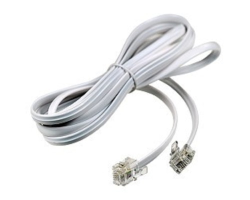 [Патч-корды (сетевые, телефонные)] Rexant (18-3051) Удлинитель телефонный, плоский, RJ-11 (6P-4C), 5м, белый