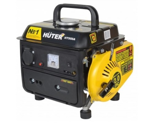 [Huter Генераторы] Huter HT950A 64/1/1 Электрогенератор {двухтактный, 650Вт, 220В/50Гц, 57Дб, принудительное охлаждение, бак 4,2л, расход бензина 534 г/кВтч, 365х308х376, 16 кг} 4606059015024