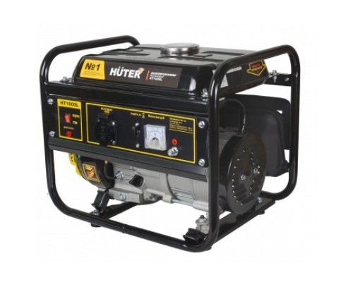 [Huter Генераторы] Huter HT1000L 64/1/2 Электрогенератор {четырехтактный, 1000Вт, 220В/50Гц, 75Дб, принудительное охлаждение, бак 4,8л, расход бензина 450 г/кВтч,460х365х395, 23,5 кг} 4606059015031