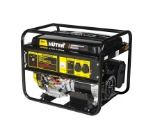 Huter DY6500LX 64/1/15 Электрогенератор {с колёсами и аккум четырехтактный, 5000Вт, 220В/50Гц, 81Дб,принудит охлаждение,бак 22 л,расход бенз 374 г/кВтч,расход масла 6,8, габариты700х535х570 вес 74 кг}