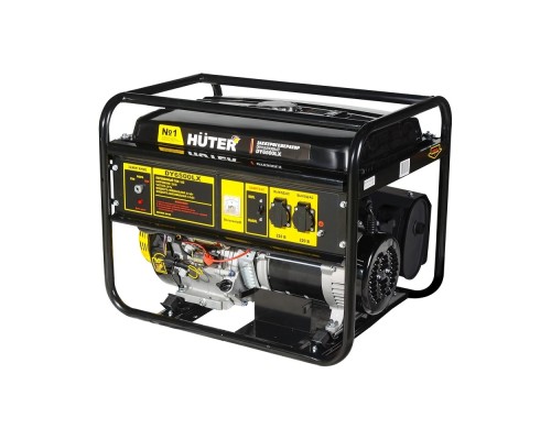 [Huter Генераторы] Huter DY6500LX 64/1/15 Электрогенератор {с колёсами и аккум четырехтактный, 5000Вт, 220В/50Гц, 81Дб,принудит охлаждение,бак 22 л,расход бенз 374 г/кВтч,расход масла 6,8, габариты700х535х570 вес 74 кг}
