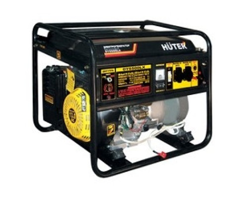 [Huter Генераторы] Huter DY6500LX 64/1/7 Электрогенератор {электростартер четырехтактный,5000Вт, 220В/50Гц,81Дб,принудит охлаждение,бак 22 л,расход бенз 374 г/кВтч,расход масла 6,8 г/кВтч, габариты700х535х570 вес 74 кг}