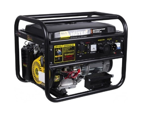 [Huter Генераторы] Huter DY6500LXA 64/1/27 Электрогенератор {четырехтактный,5000Вт,220В/50Гц, 81Дб,принудит охлаждение, бак 22 л,расход бенз 374 г/кВтч,расход масла  6,8 г/кВтч, вес 70кг} 4606059017486