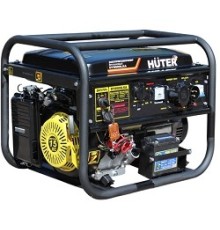 Huter DY8000LXA 64/1/30 Электрогенератор {электростартер четырехтактный, 1000Вт, 220В/50Гц, 75Дб,принудит охлаждение, бак 4,8л, расход бензина 450 г/кВтч, расход масла 8,8 г/кВтч,460х365х395, 23,5 кг}