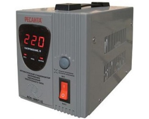 [Ресанта Стабилизаторы напряжения] Ресанта АСН-1 000/1-Ц 63/6/2 Стабилизатор {220В±8%, Габариты 237х140х170, Вес 4 кг} 4607076037617