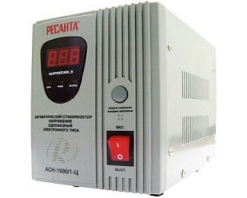 [Ресанта Стабилизаторы напряжения] Ресанта АСН-1 500/1-Ц 63/6/3 Стабилизатор {220В±8%, Габариты 237х140х170, Вес 4,5 кг}