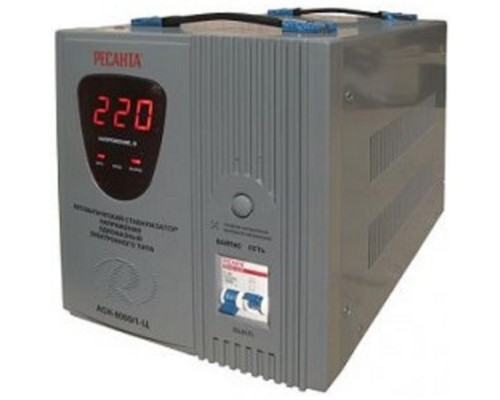 [Ресанта Стабилизаторы напряжения] Ресанта АСН-8 000/1-Ц 63/6/7 Стабилизатор {220В±8%, Габариты 385х220х230, Вес 16 кг} 4607076037693