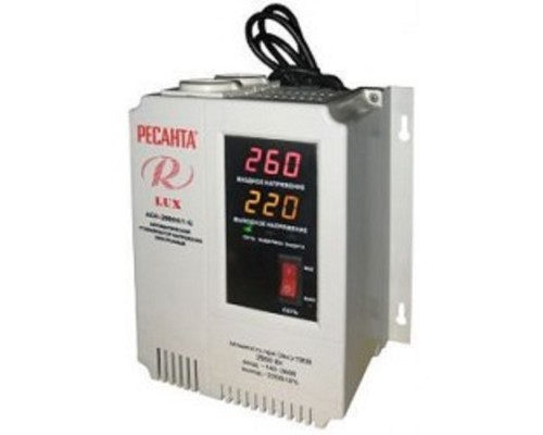 [Ресанта Стабилизаторы напряжения] Ресанта АСН-2 000 Н/1-Ц 63/6/15 Стабилизатор Lux {220В±8%, Габариты 260х155х310, Вес 8кг}