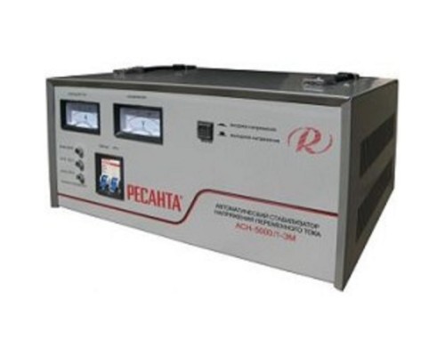 [Ресанта Стабилизаторы напряжения] Ресанта АСН-5 000/1-ЭМ 63/1/6 Стабилизатор {220В±2%, Габариты 395х235х183, Вес 18 кг}