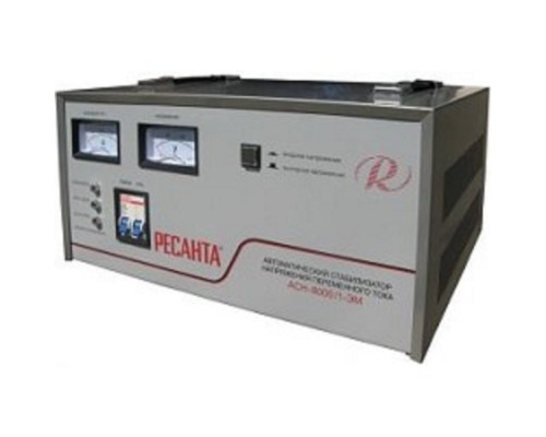 [Ресанта Стабилизаторы напряжения] Ресанта АСН-8 000/1-ЭМ 63/1/7 Стабилизатор {220В±2%, Габариты 395х235х183, Вес 21,5 кг}