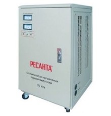 Ресанта АСН-20 000/1-ЭМ 63/3/2 Стабилизатор {220В±2%, Габ. 430х390х750, Вес 70 кг, колеса}