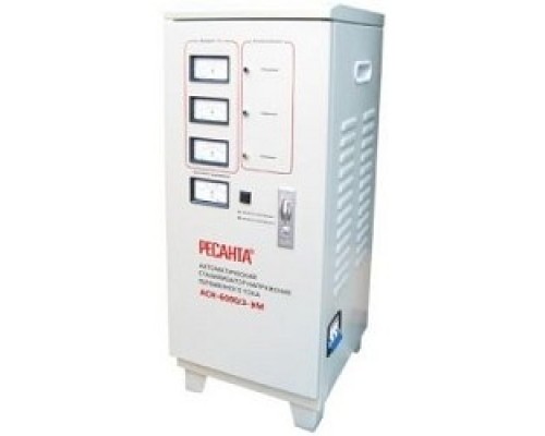 [Ресанта Стабилизаторы напряжения] Ресанта АСН-6 000/3 63/4/3 Стабилизатор  трехфазный {380В±2%, Габ. 290х330х680, Вес 29 кг, напол}