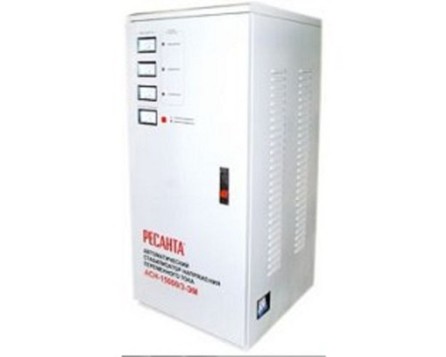 [Ресанта Стабилизаторы напряжения] Ресанта АСН-15 000/3(-ЭМ) 63/4/5 Стабилизатор  трехфазный {380В±2%, Габ. 360х360х840, Вес 61 кг}