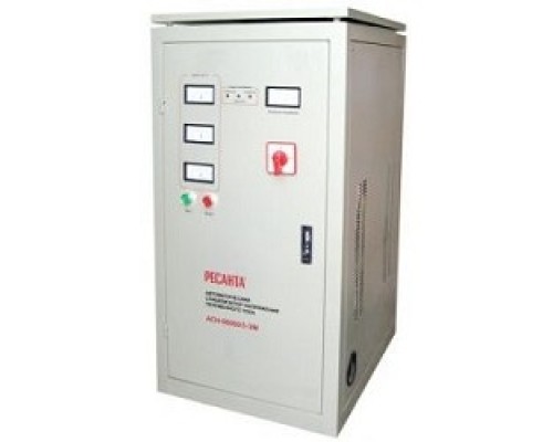 [Ресанта Стабилизаторы напряжения] Ресанта АСН-80000/3 63/4/15 Стабилизатор  трехфазный {380В±2%, Габ. 650х540х1090, Вес 285 кг}