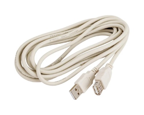 [Кабели] Rexant (18-1116) Кабель шт. USB-A – гн. USB-A, 2,4А, 3м, ПВХ, серый