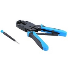 Hyperline HT-2008AR Инструмент обжимной для RJ-45, RJ-12, RJ-11 (8P8C, 6P6C, 4P4C), профессиональный, с храповым механизмом 