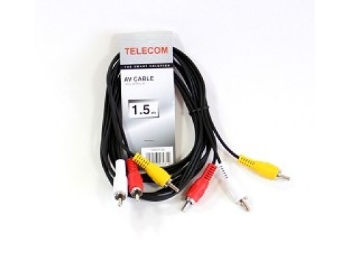 [кабели] Telecom Кабель соединительный (TAV7150-1.5M) 3xRCA (M) - 3xRCA (M), стерео, аудио, 1.5м [6926123462812/6926123464090]