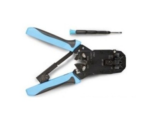 [Монтажный инcтрумен] Hyperline HT-200AR Инструмент обжимной для RJ-50, RJ-45, RJ-12, RJ-11 (10P10C, 8P8C типа AMP, 6P6C, 4P4C), профессиональный, с храповым механизмом