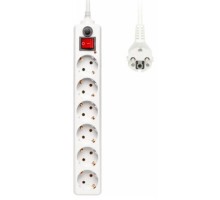 BURO Сетевой фильтр, 6 розеток, 1.8 метра, (600SH-1.8-W), белый (коробка) {992246}