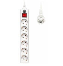 BURO Сетевой фильтр, 6 розеток, 1.8 метра, (600SH-1.8-W), белый (коробка) {992246}