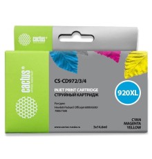 CD972AE CACTUS Картридж струйный CS-CD972/3/4 №920XL голубой/желтый/пурпурный набор карт. для HP DJ 6000/6500/7000/7500