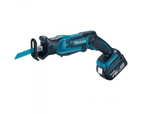 [Пила] Makita DJR185RME Пила сабельная аккумуляторная [DJR185RME] {18В,2х4Ач Li-ion,0-3000обм,ход-13мм,рез-50мм,1.5кг,чем,подсв,н-р пилок}
