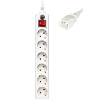 BURO Сетевой фильтр, 6 розеток, 1.8 метра, (600SH-1.8-UPS-W ), белый (коробка) {992306}