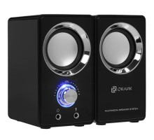 Oklick OK-116 2.0 черный 6Вт портативные