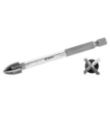 ЗУБР Сверло по кафелю, керамике, стеклу, с четырьмя режущими лезвиями, шестигранный хвостовик, 6 мм, 