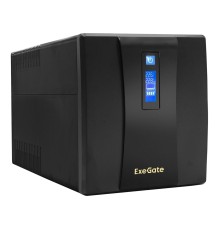 Exegate EP212520RUS ИБП Exegate Power  Smart LLB-1500.LCD.AVR.4SH.USB (1500VA/950W, LCD, AVR, 4*Schuko, USB, батарея 12V 9Ah - 2 шт., Black)
