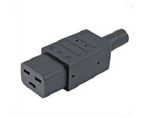 [Монтажное оборудование] Hyperline CON-IEC320C19 Разъем IEC 60320 C19 220В 16A на кабель, контакты на винтах (плоские контакты внутри разъема), прямой