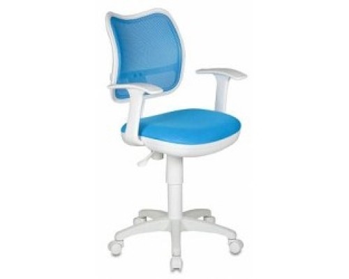 [Офисное кресло или стул] Бюрократ CH-W797/LB/TW-55 Кресло (спинка сетка светло-голубой сиденье светло-голубой TW-55 ткань крестовина пластиковая (пластик белый) [813107]