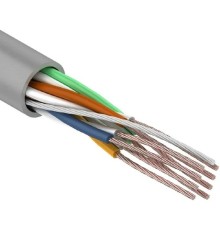 Rexant (01-0044) Кабель витая пара U/UTP, CAT 5e, PVC, 4PR, 24AWG, INDOOR, STRANDED, серый, 305м