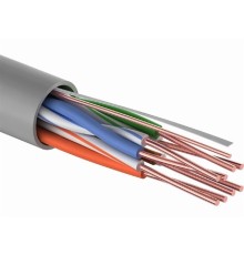 PROconnect (01-0043-3-25) Кабель витая пара омедненный, U/UTP, CCA, CAT 5e, PVC, 4PR, 24AWG, INDOOR, SOLID, серый, 25м
