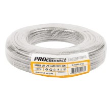 PROconnect (01-0043-3-50) Кабель витая пара омедненный, U/UTP, CCA, CAT 5e, PVC, 4PR, 24AWG, INDOOR, SOLID, серый, 50м