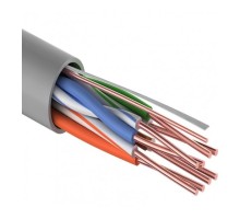 PROconnect (01-0043-3-100) Кабель витая пара омедненный, U/UTP, CCA, CAT 5e, PVC, 4PR, 24AWG, INDOOR, SOLID, серый, 100м