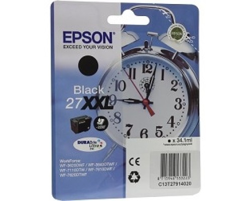 [Расходные материалы] EPSON C13T27914020/4022 Картридж с черными чернилами DURABrite Ultra экстраповышенной XXL емкости (2200 стр.) для Epson WorkForce WF-7620DTWF (cons ink)