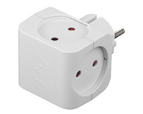 [ЭРА Удлинители бытовые, Сетевые фильтры] ЭРА Б0005103 Разветвитель SP-4-W белый 4гн, без заземл