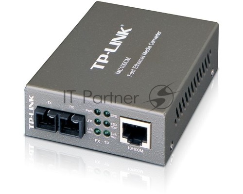 Медиаконвертер TP-Link SMB MC100CM 10/100Mbps RJ45 to 100Mbps multi-mode SC fiber Converter, Full-duplex,up to 2Km, switching power adapter, chassis mountable