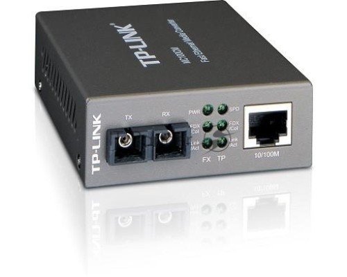 Медиаконвертер TP-Link SMB MC100CM 10/100Mbps RJ45 to 100Mbps multi-mode SC fiber Converter, Full-duplex,up to 2Km, switching power adapter, chassis mountable