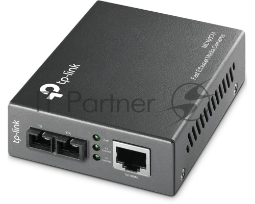 Медиаконвертер TP-Link SMB MC100CM 10/100Mbps RJ45 to 100Mbps multi-mode SC fiber Converter, Full-duplex,up to 2Km, switching power adapter, chassis mountable
