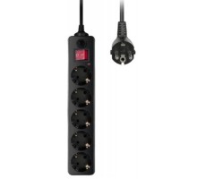 BURO Сетевой фильтр, 5 розеток, 3 метра, (500SH-3-B), черный (коробка) {992293}