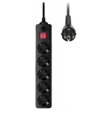 BURO Сетевой фильтр, 5 розеток, 3 метра, (500SH-3-B), черный (коробка) {992293}