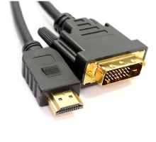 Bion Кабель HDMI - DVI-D 19M/19M, двунаправленный, экран, позолоченные контакты, 1.8 м, черный [BXP-CC-HDMI-DVI-018]