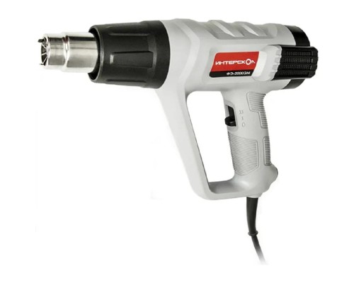 [Пневмоинструмент, Термопистолет] ИНТЕРСКОЛ ФЭ-2000ЭМ Фен строительный [385.0.1.00] {2000Вт,50-600°С,поток 300-500л/мин,дисплей,0.77кг}