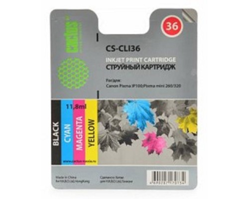 [расходные материалы] CACTUS CLI-36 Картридж струйный CS-CLI36 многоцветный для Canon Pixma 260 (11.8мл)
