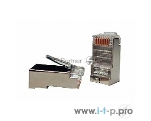 Разъемы Hyperline PLUG-8P8C-U-C5-SH-100 Разъем RJ-45(8P8C) под витую пару, категория 5e (50 µ