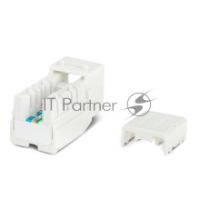 Монтажное оборудование Hyperline KJNE-8P8C-C5e-90-WH Вставка Keystone Jack RJ-45(8P8C), категория 5e, 110 IDC, заделка с помощью NE-TOOL, белая